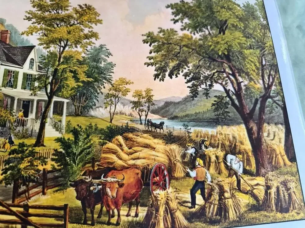 Vintage Set Of 4 Courier And Ives Laminated Lithograph Placemats